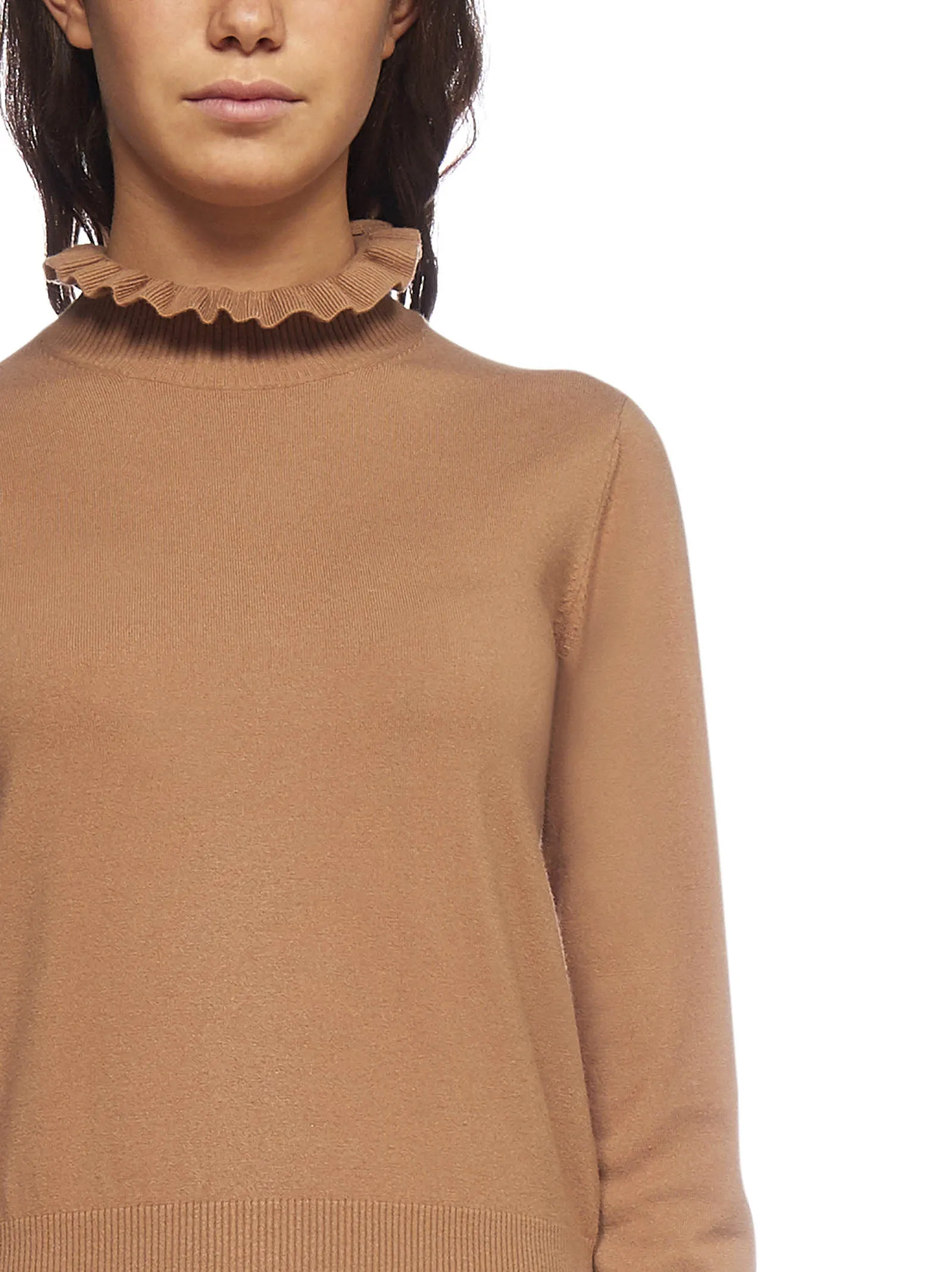 See By Chlo Ruffled Collar Long-Sleeve Knit Top