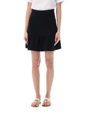 See By Chlo Ruffled Hem High Waist Skirt