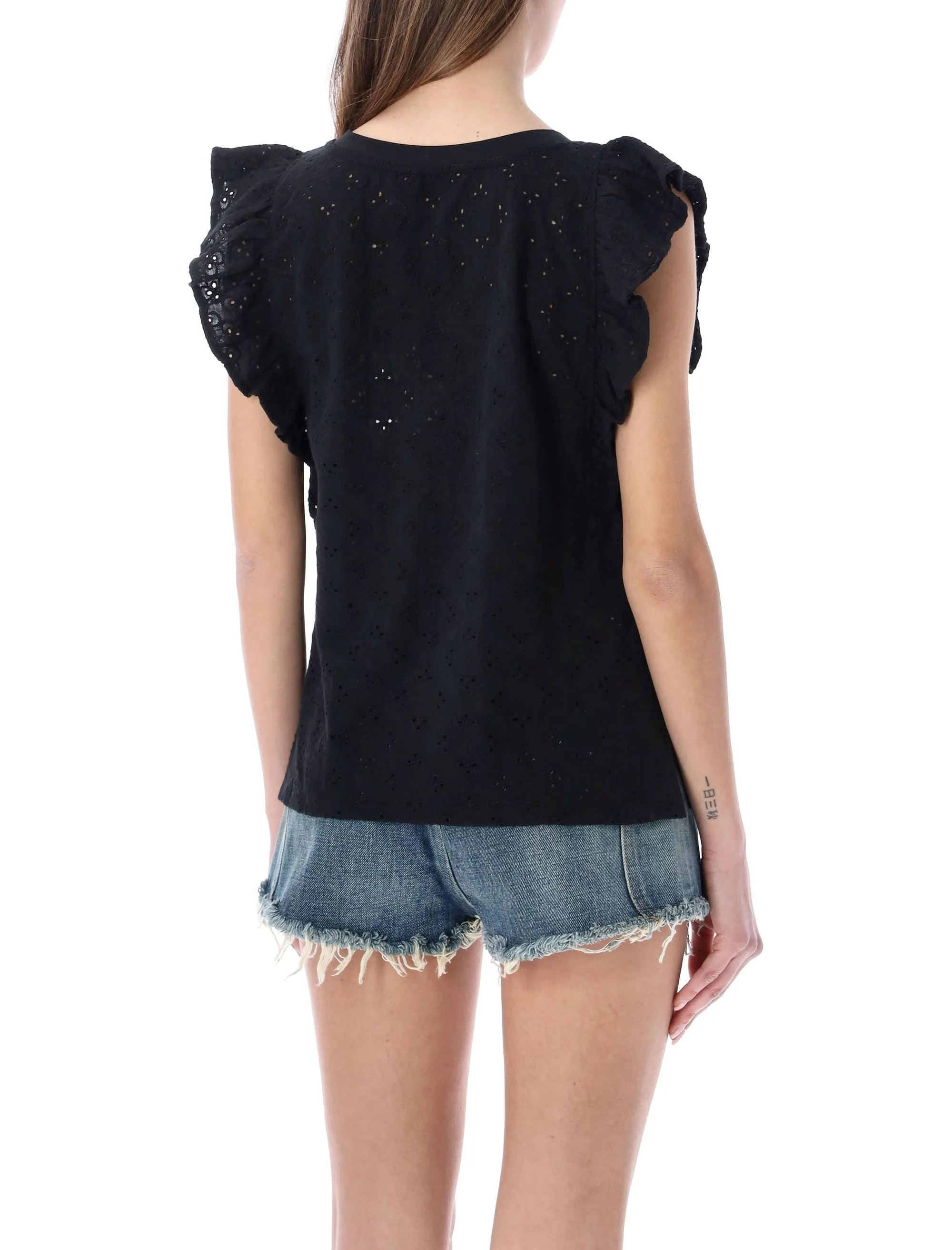 See By Chlo Sleeveless Ruffled Crewneck Top