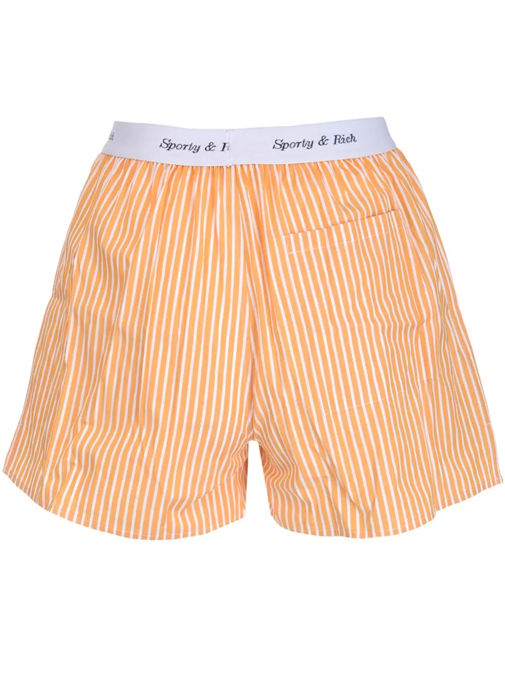 Sporty & Rich Cassie Elasticated Logo Waist Striped Boxer Shorts