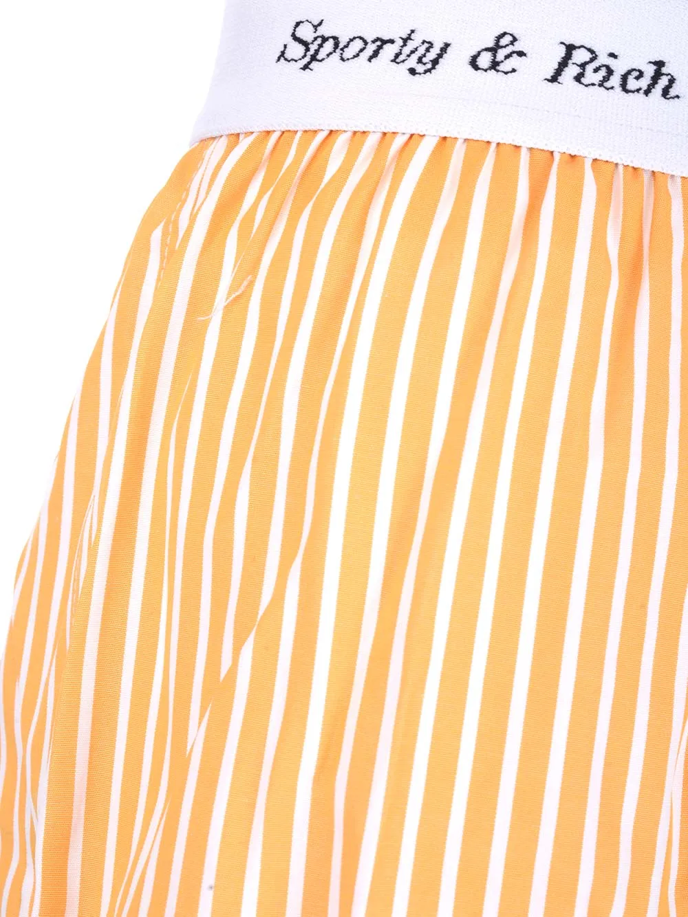 Sporty & Rich Cassie Elasticated Logo Waist Striped Boxer Shorts