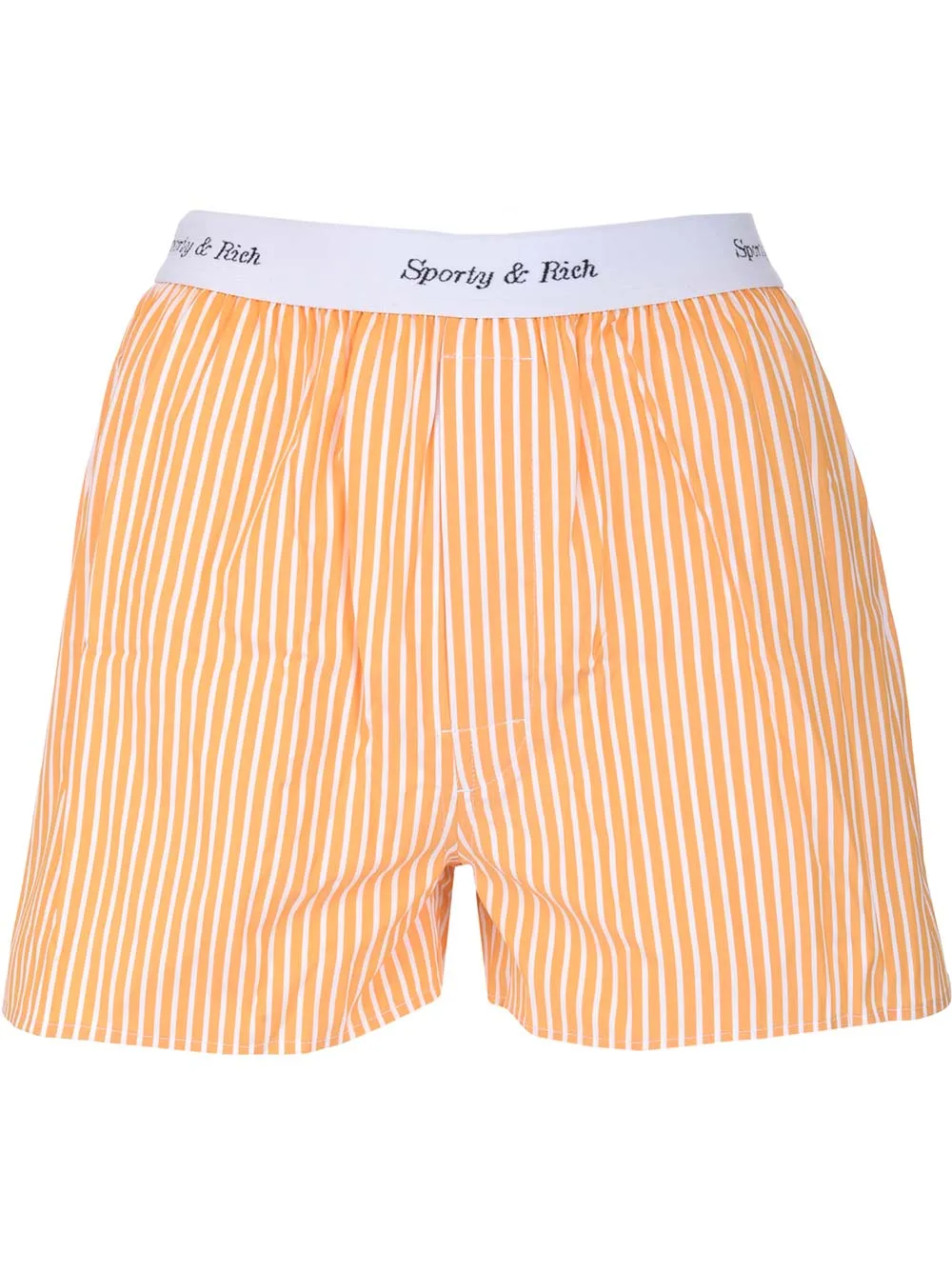 Sporty & Rich Cassie Elasticated Logo Waist Striped Boxer Shorts
