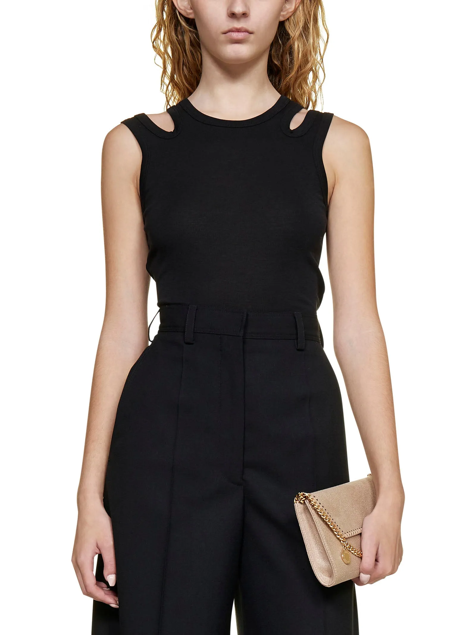 Stella McCartney Cut-Out Logo Print Tank Top