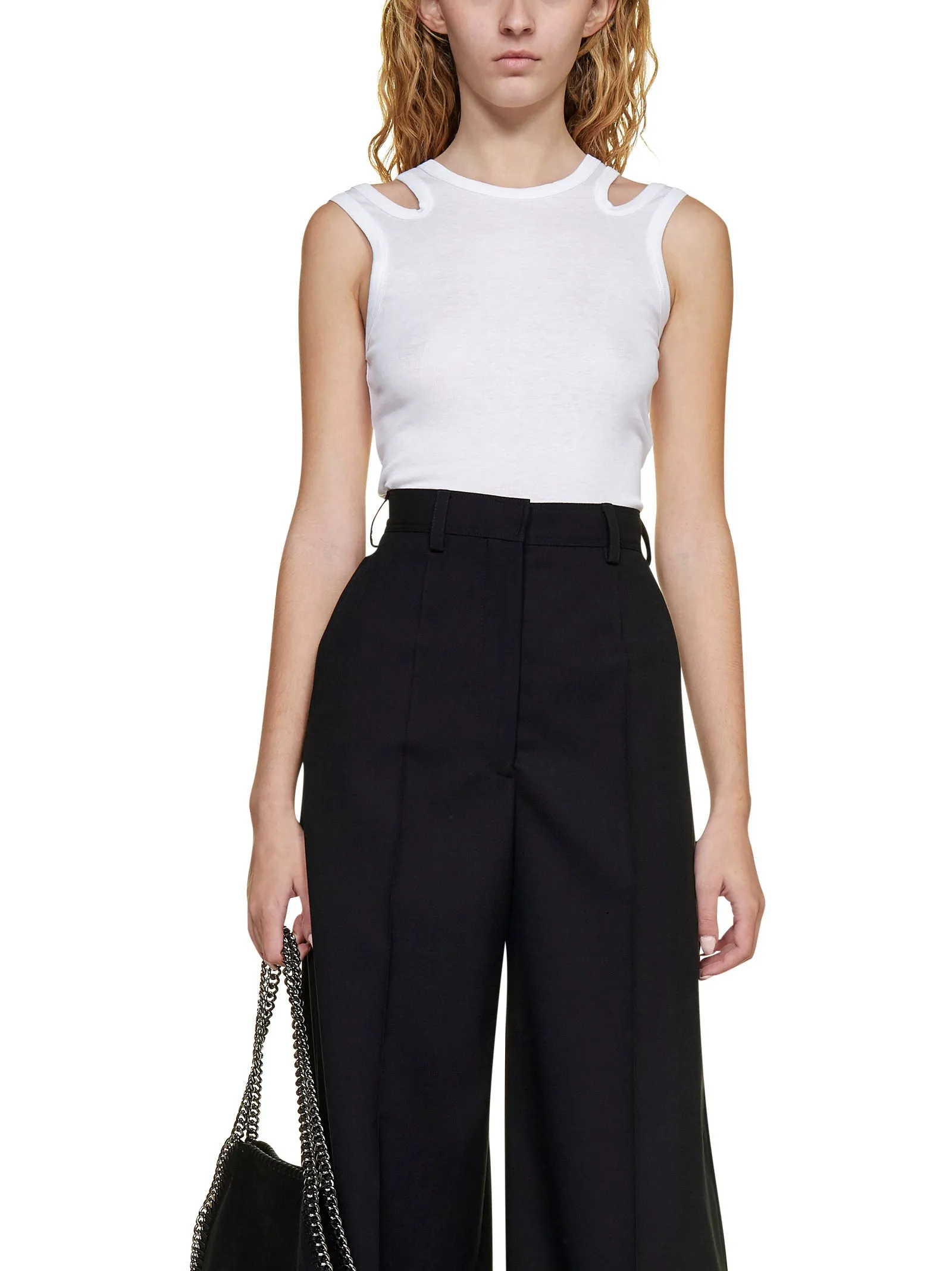 Stella McCartney Cut-Out Logo Print Tank Top