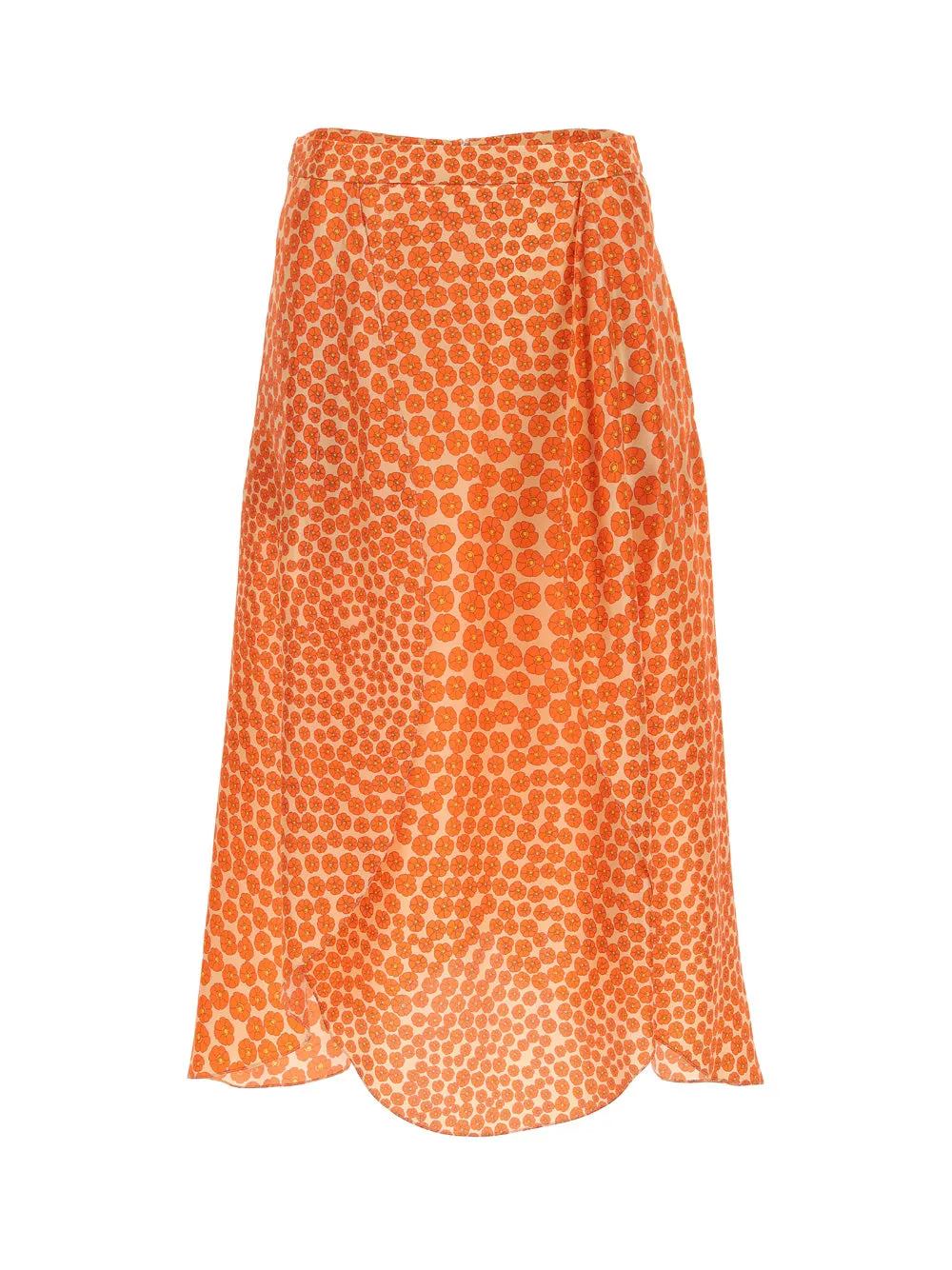 Stella McCartney Floral-Print High Waist Midi Skirt