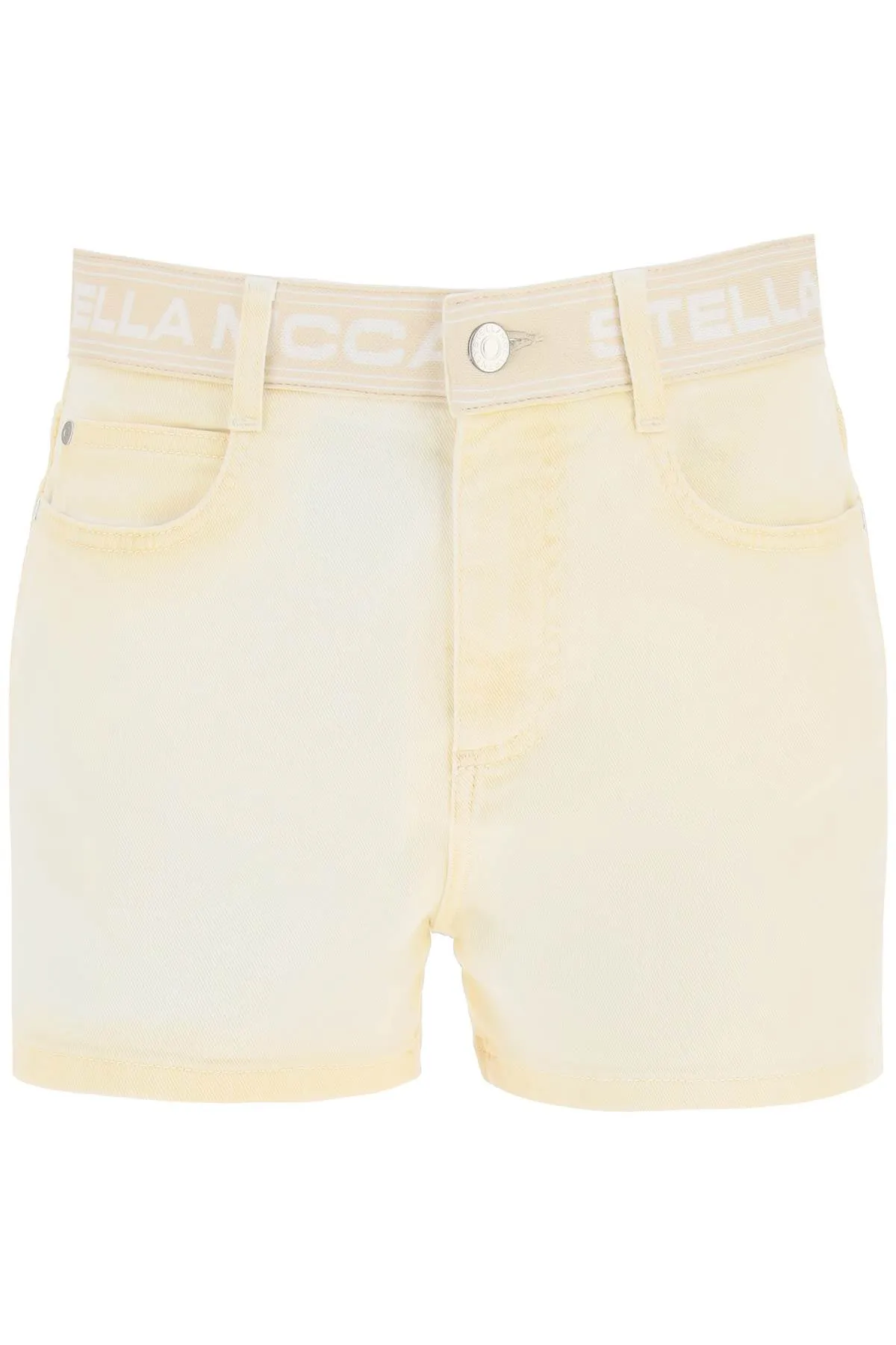 Stella McCartney Logo Waistband Denim Shorts