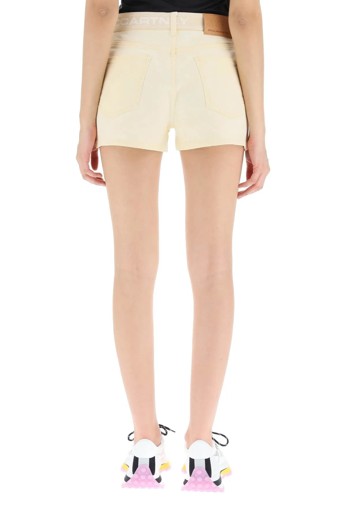 Stella McCartney Logo Waistband Denim Shorts