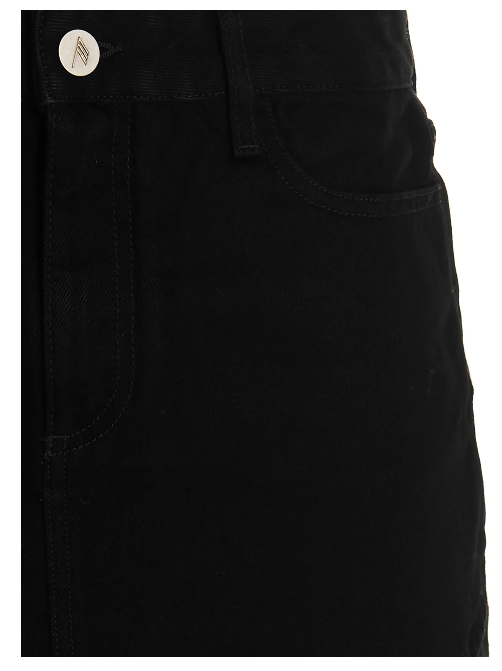 The Attico Curved-Hem Denim Mini Skirt
