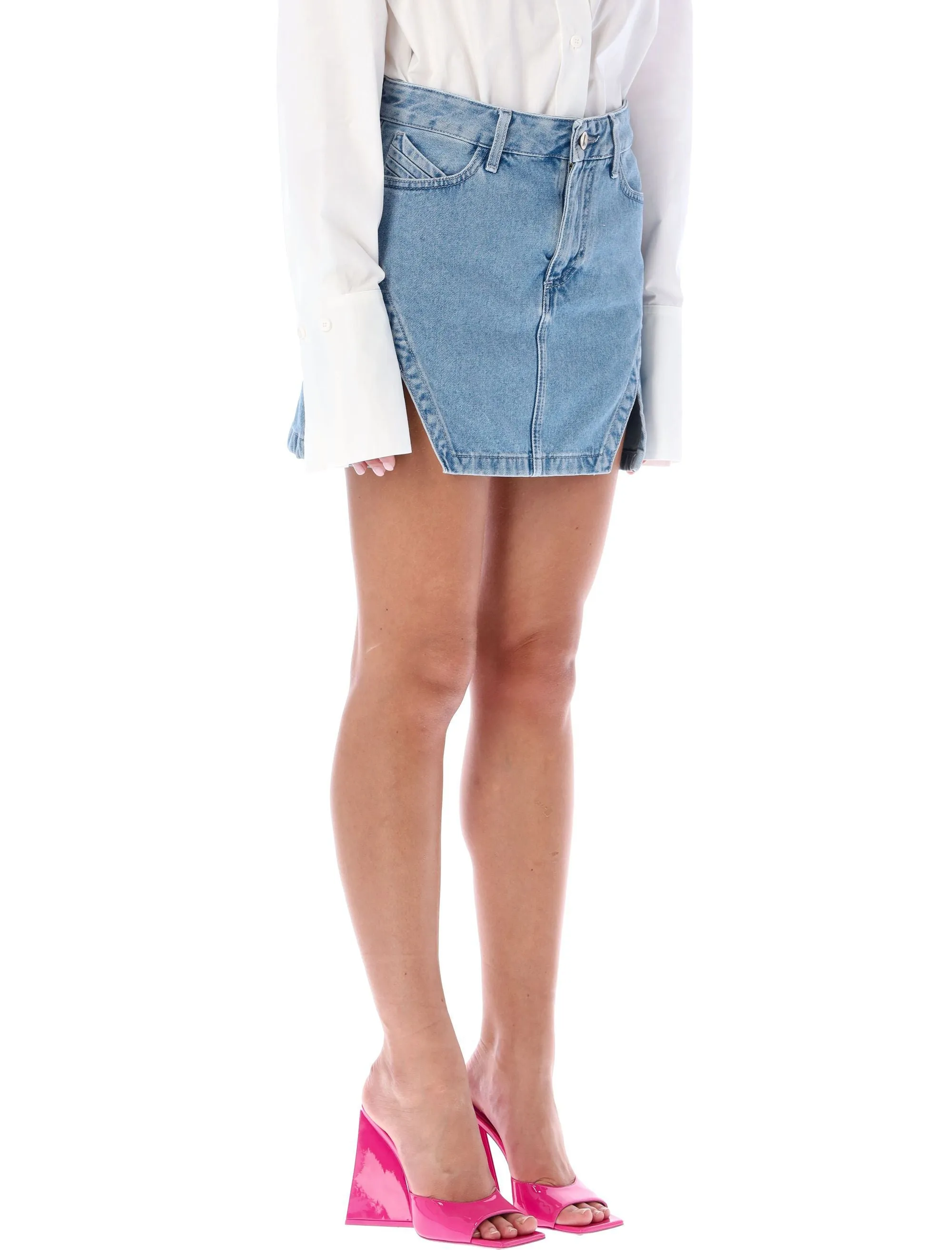 The Attico Lula Denim Mini Skirt