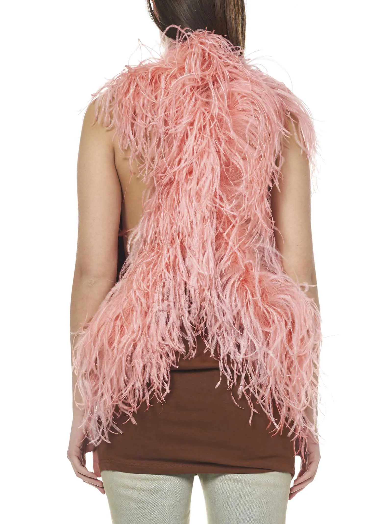 The Attico Sleeveless V-Neck Fluffy Top