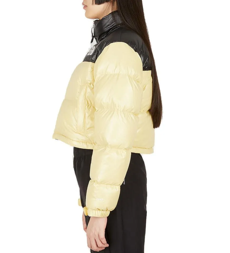 The North Face Nuptse Logo Embroidered Cropped Puffer Jacket