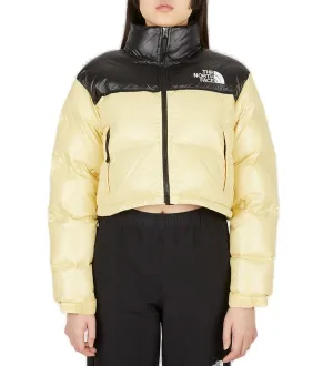 The North Face Nuptse Logo Embroidered Cropped Puffer Jacket