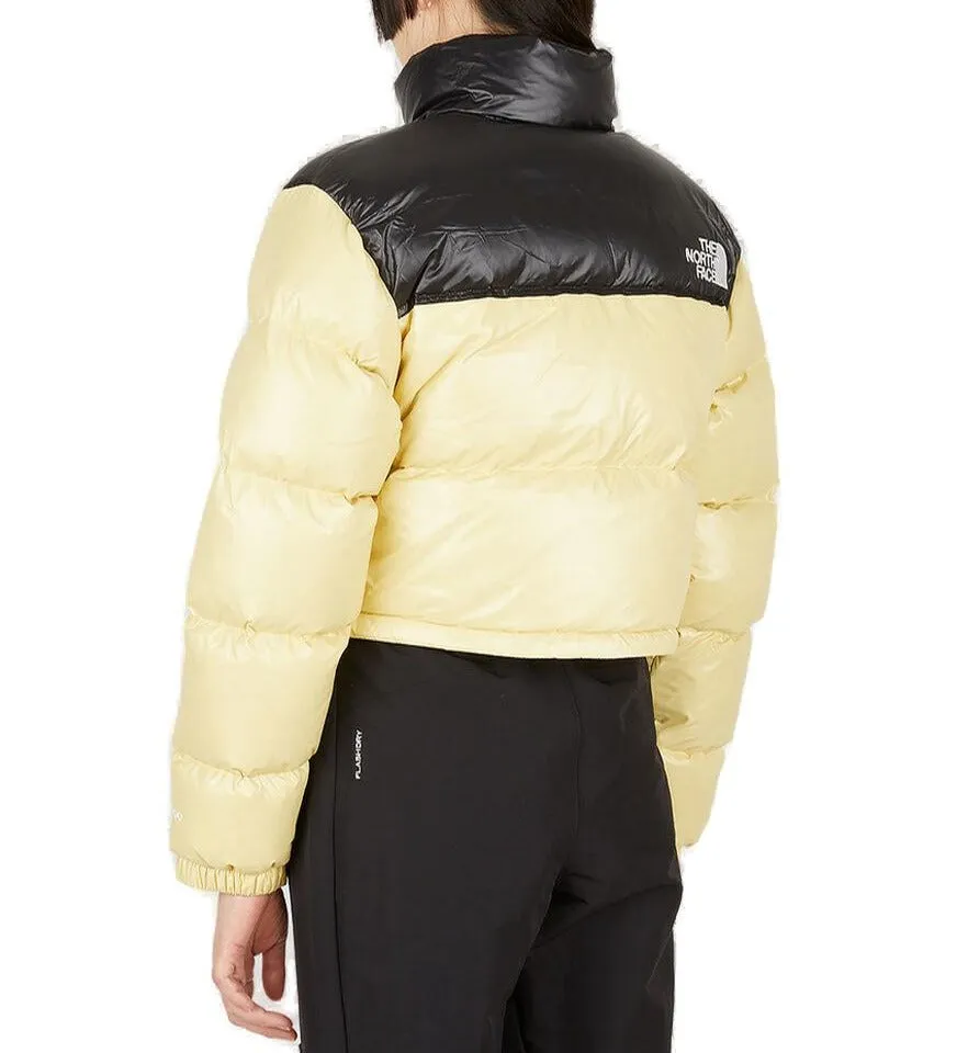 The North Face Nuptse Logo Embroidered Cropped Puffer Jacket