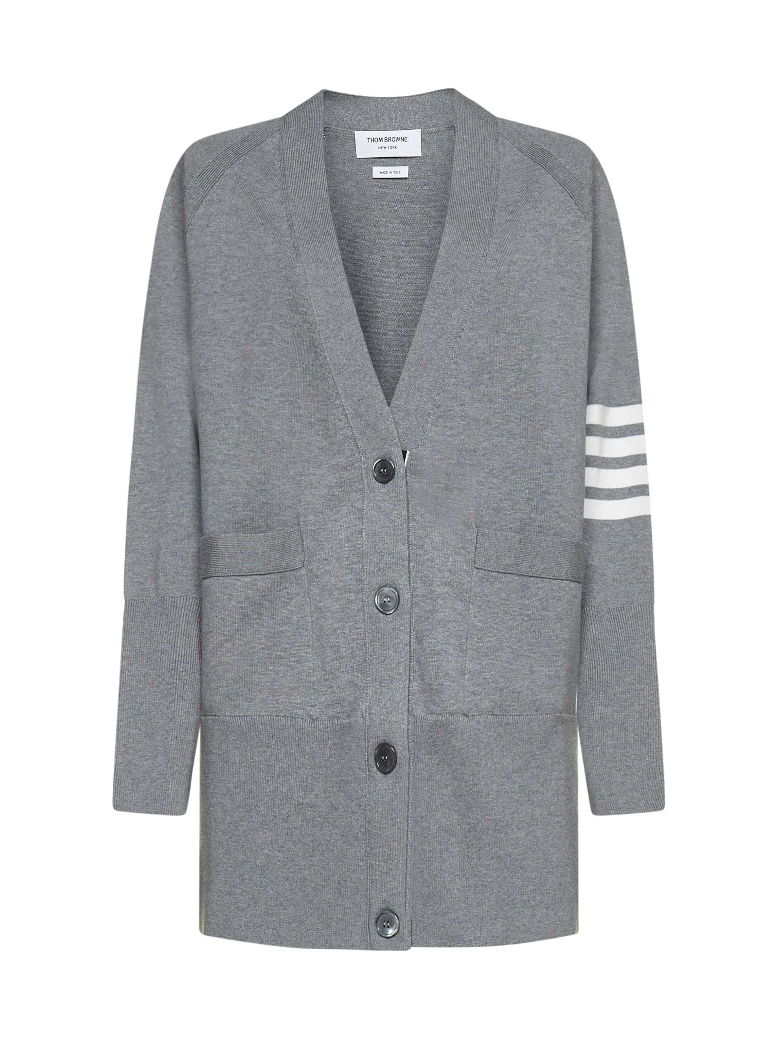 Thom Browne 4-Bar Long Sleeved Knit Cardigan