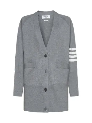 Thom Browne 4-Bar Long Sleeved Knit Cardigan