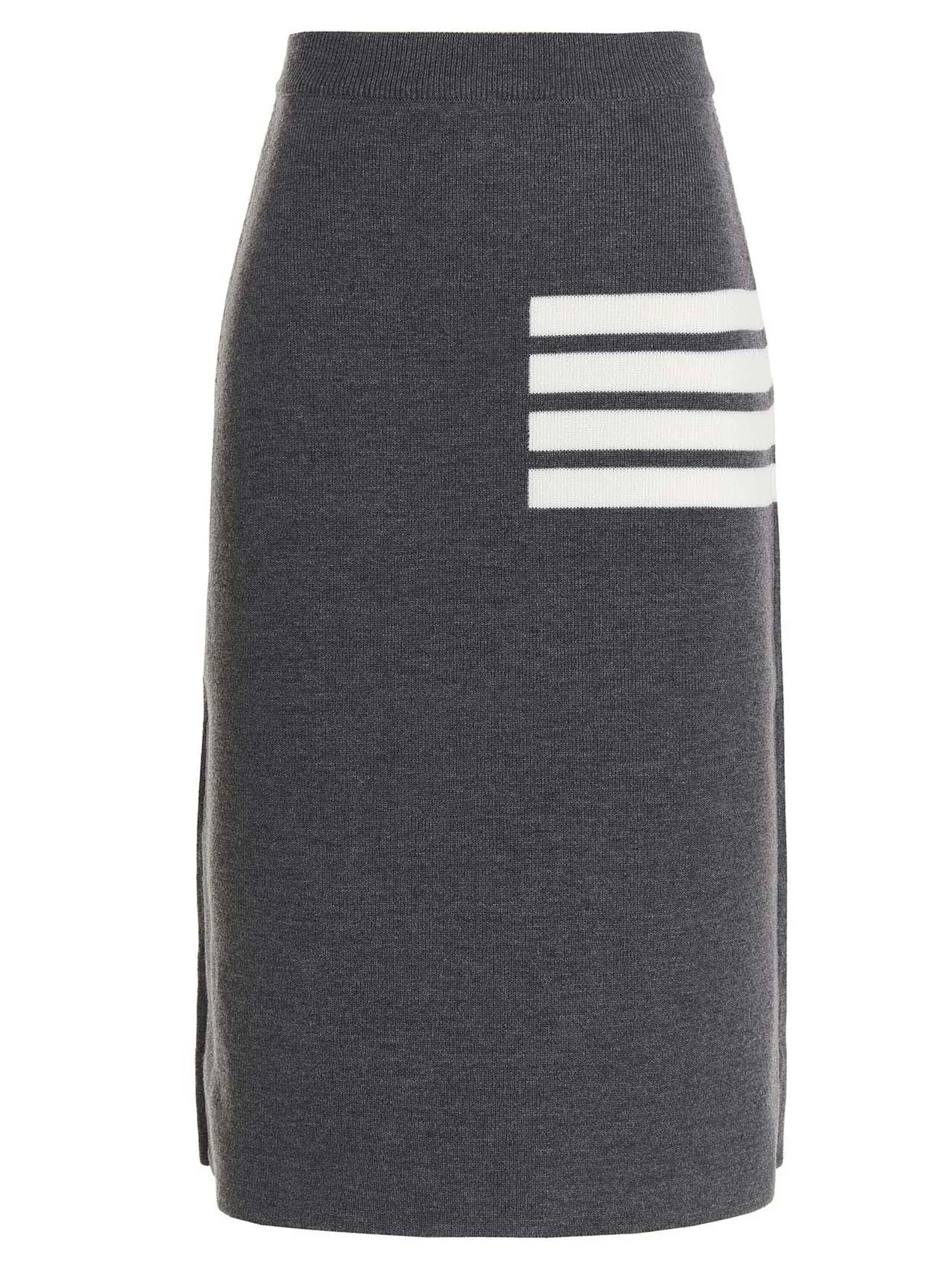 Thom Browne 4-Bar RWB Striped Midi Skirt