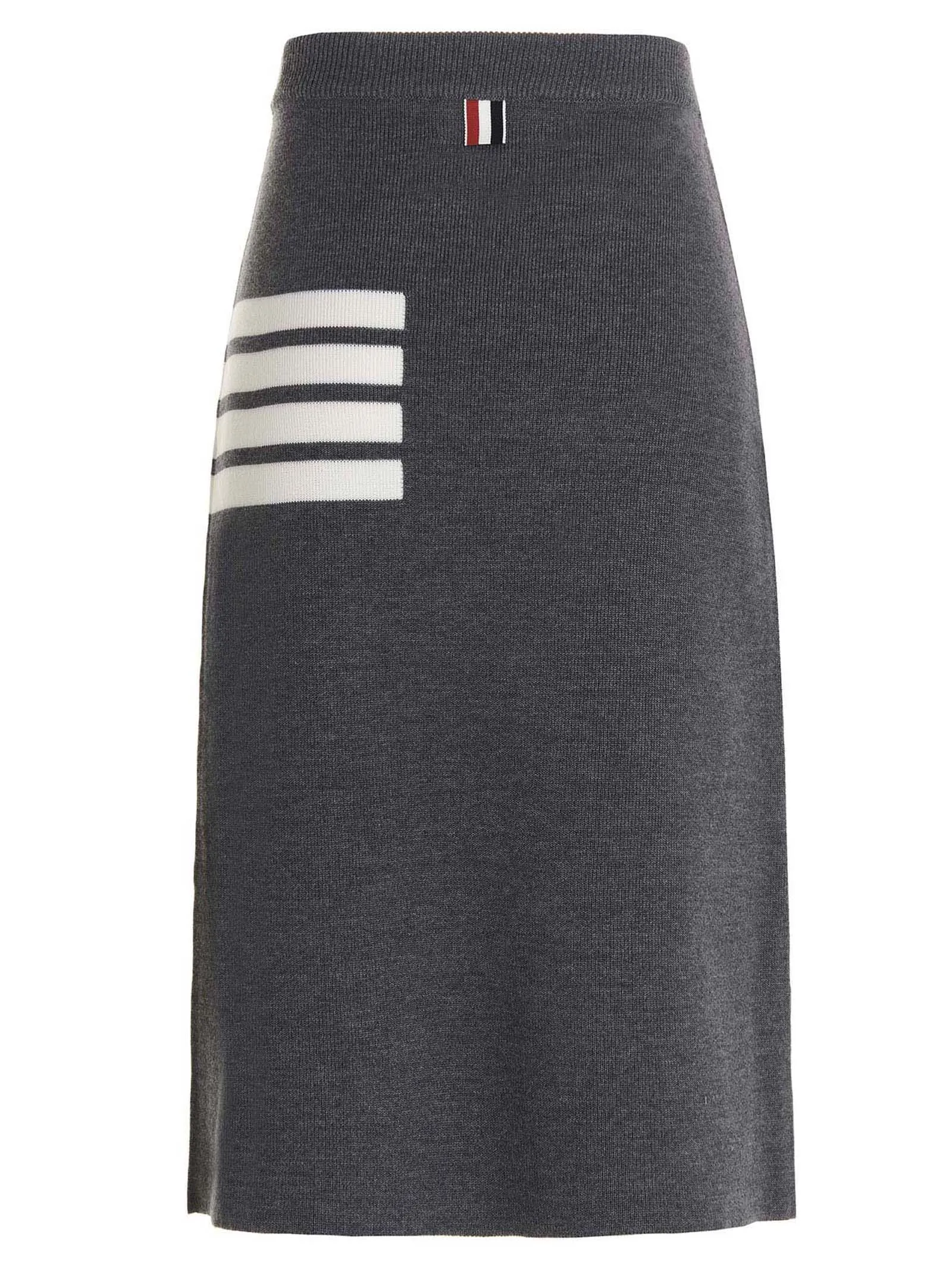 Thom Browne 4-Bar RWB Striped Midi Skirt