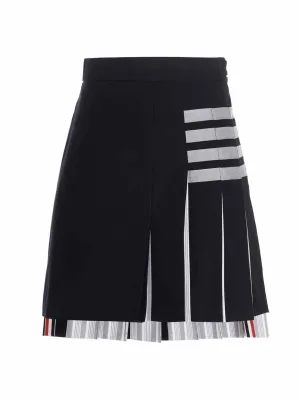 Thom Browne 4-Bar RWB Striped Pleated Mini Skirt