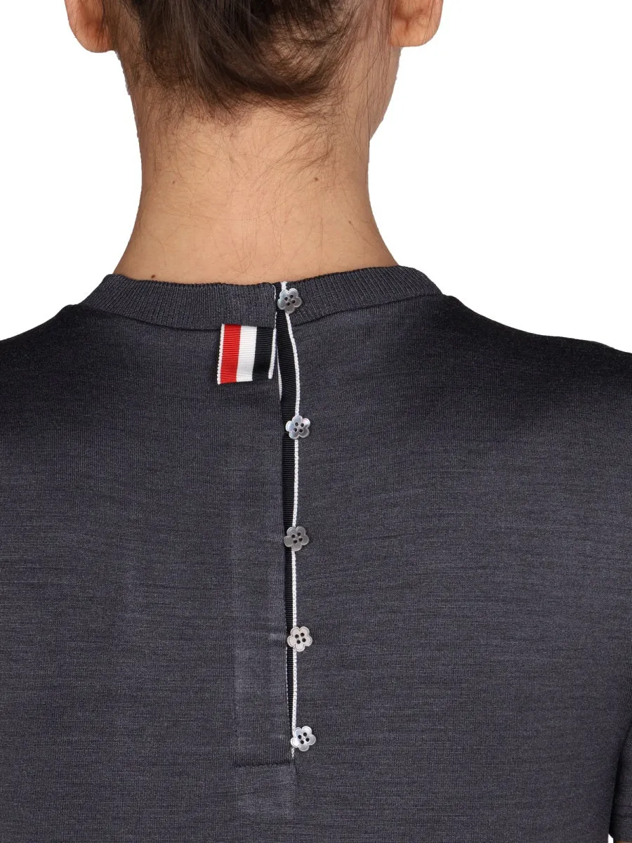 Thom Browne Logo Patch Crewneck T-Shirt Dress