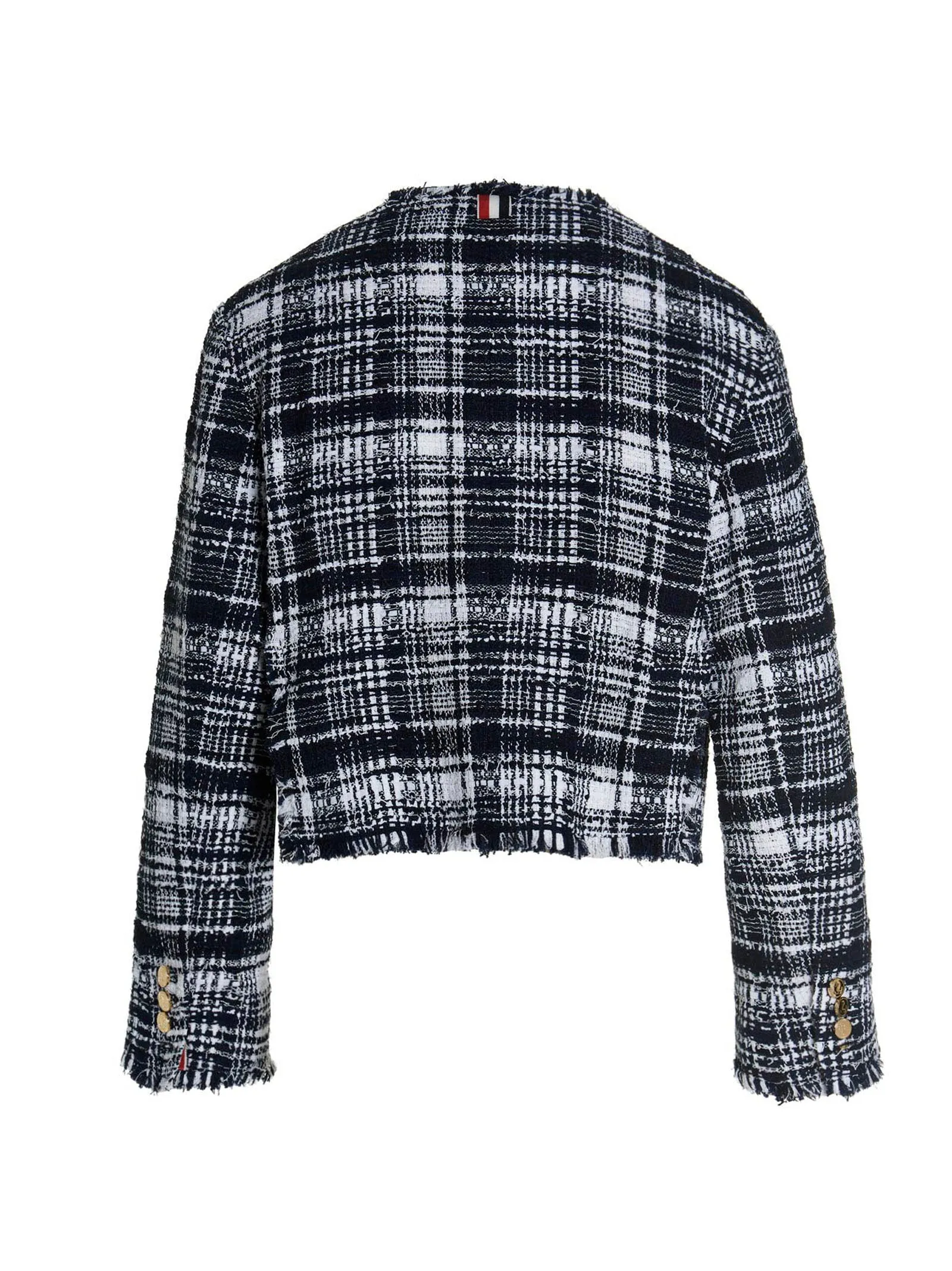 Thom Browne Tweed Single-Breasted Cropped Jacket