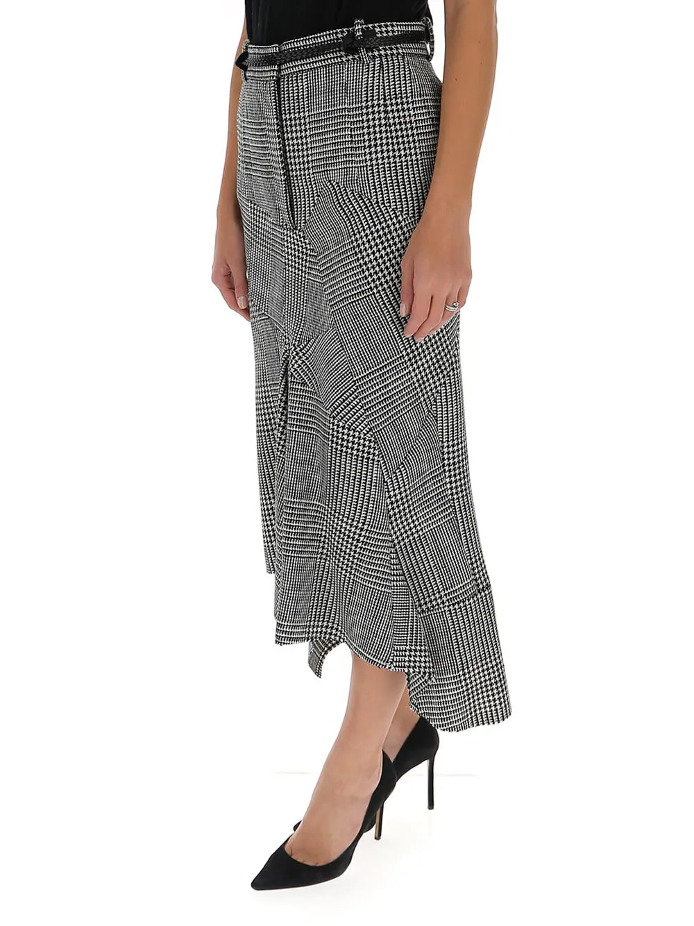 Tom Ford Asymmetric Check Pattern Midi Skirt