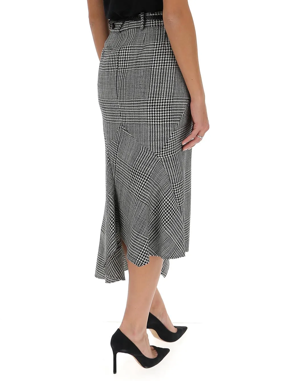 Tom Ford Asymmetric Check Pattern Midi Skirt
