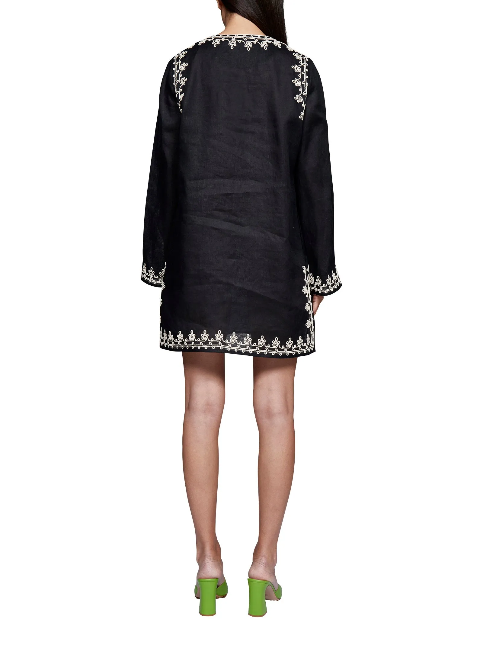 Tory Burch Embroidered Mini Kaftan Dress
