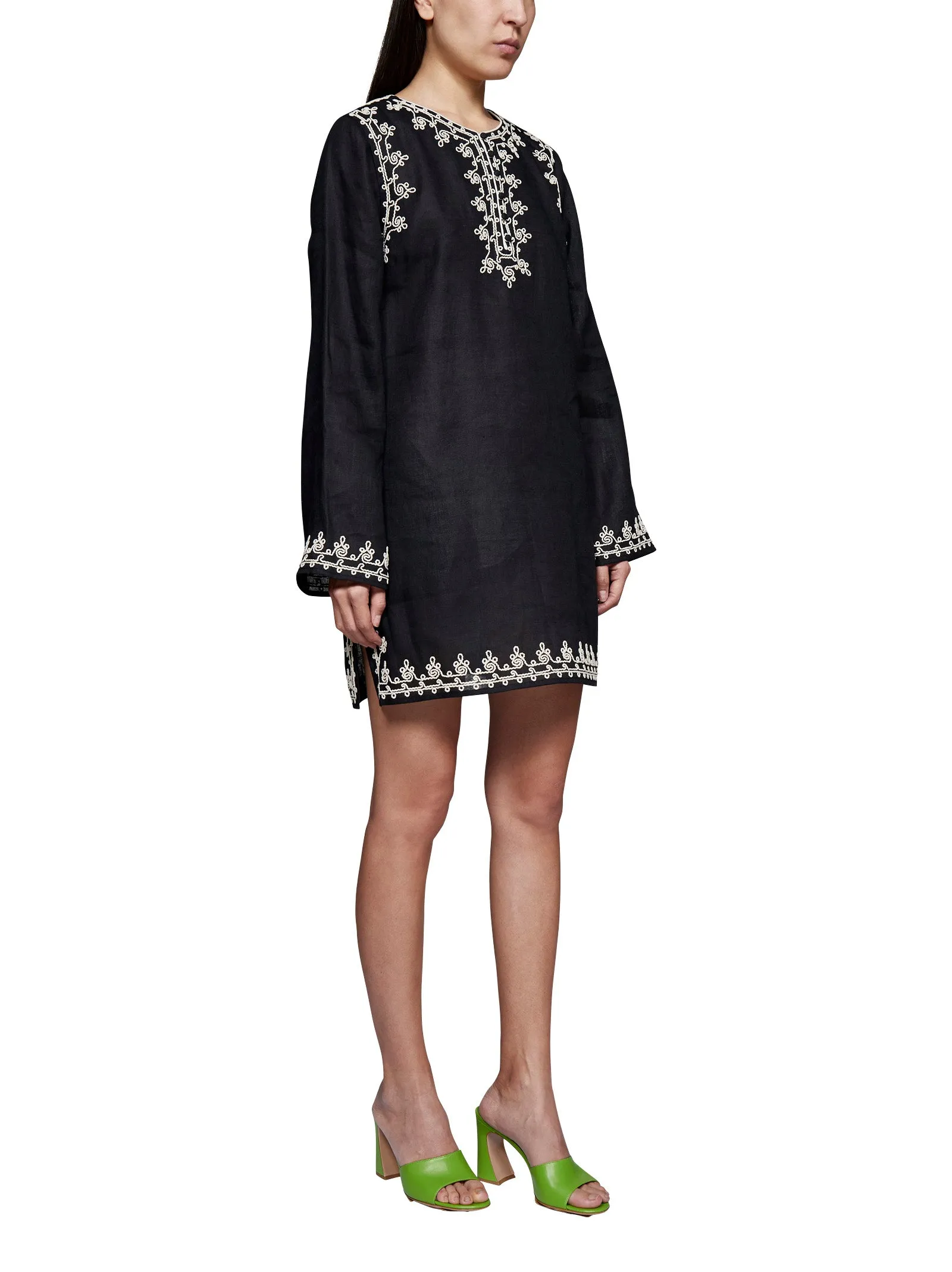 Tory Burch Embroidered Mini Kaftan Dress