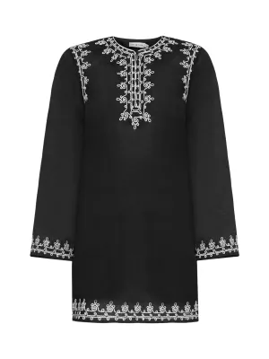 Tory Burch Embroidered Mini Kaftan Dress
