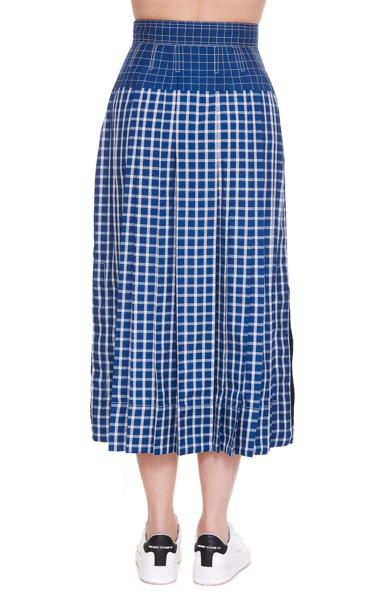 Tory Burch Picnic Plaid Pleated Midi Skirt