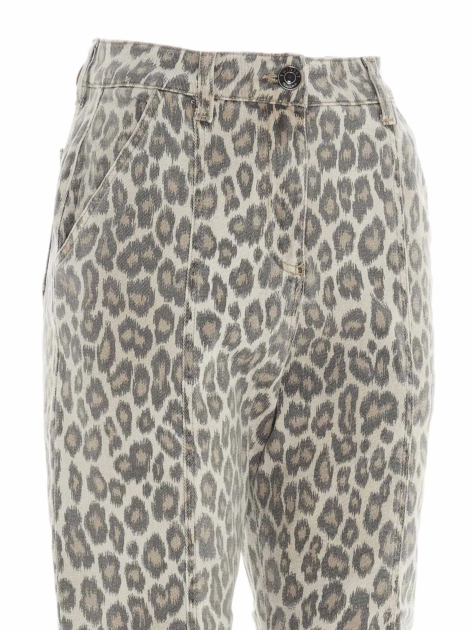 TWINSET Leopard Printed Straight Leg Jeans