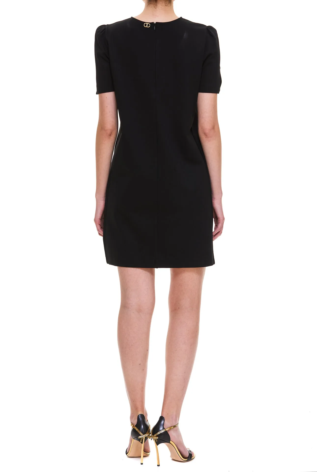 TWINSET Stud Detailed Short-Sleeved Dress