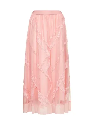 TWINSET Tulle Lace Detailed Midi Skirt