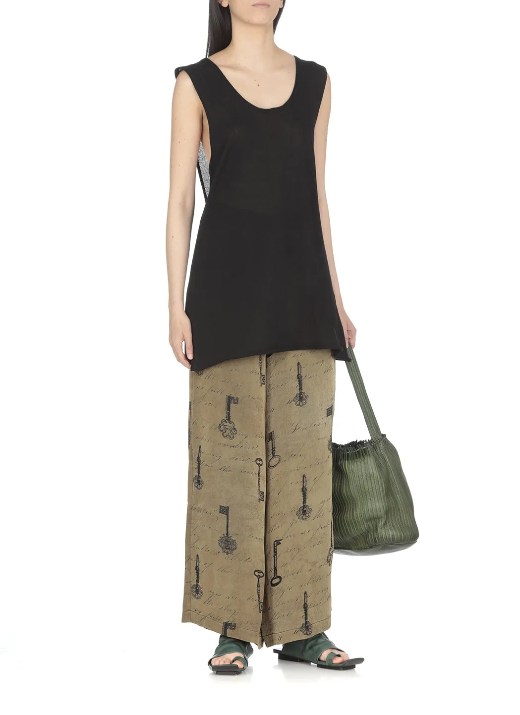 Uma Wang All-Over Printed Wide Leg Trousers
