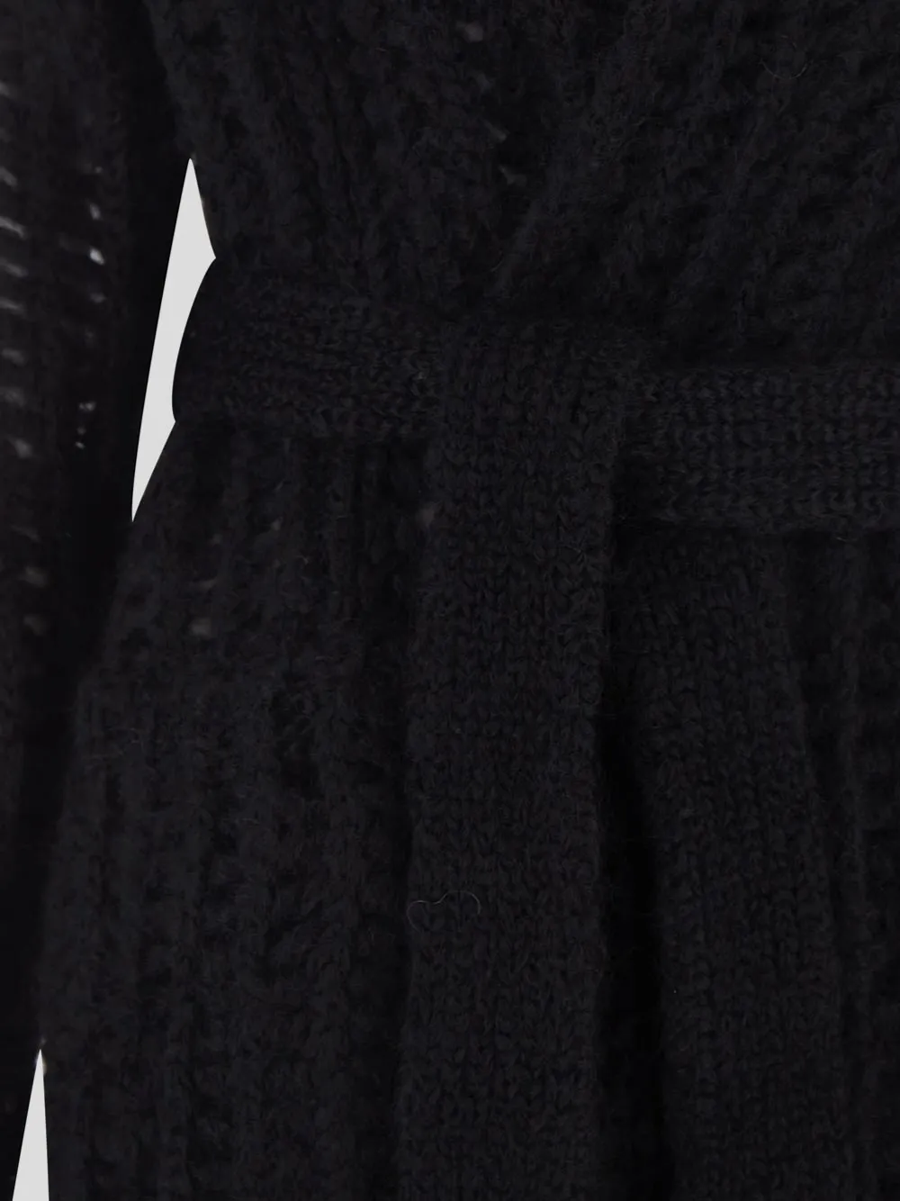 Uma Wang Belted Open-Knit Longline Cardigan