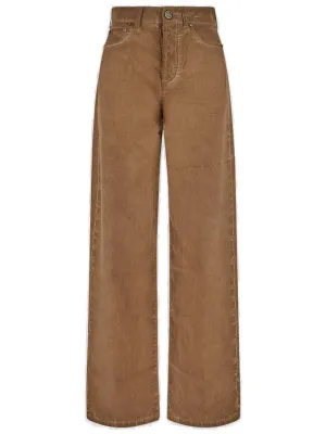 Uma Wang Logo Patch Wide-Leg Faded Pants