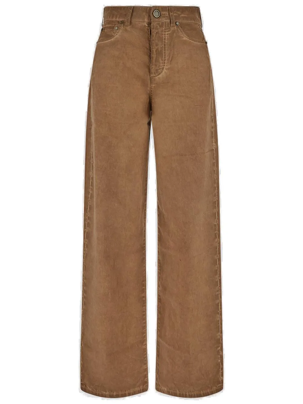 Uma Wang Logo Patch Wide-Leg Faded Pants