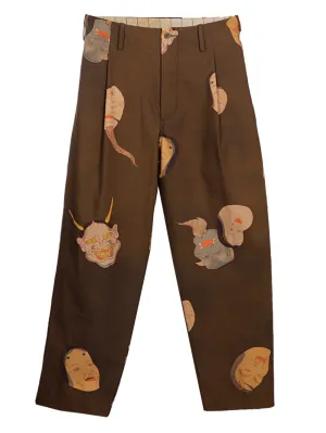 Uma Wang Pistachio Face-Print Pants