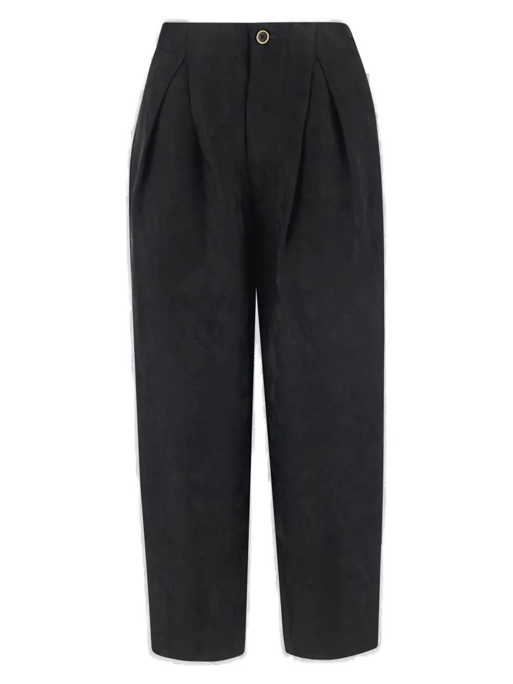 Uma Wang Pleated Straight Leg Cropped Pants
