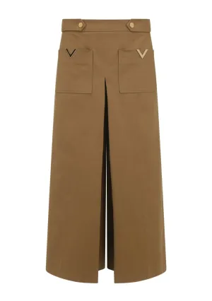 Valentino Logo Plaque Wide Leg Trousers