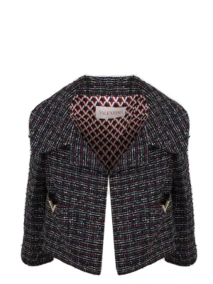 Valentino Tweed Long-Sleeved Jacket