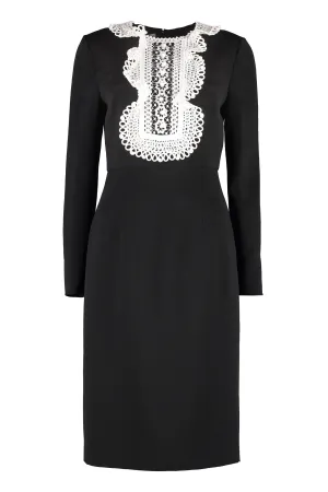 ValentinoSlit Hem Long-Sleeved Dress