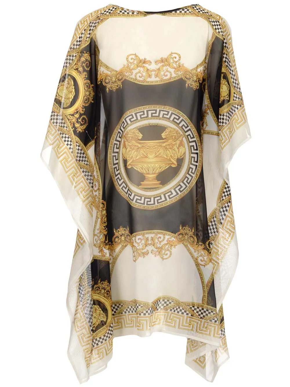 Versace Barocco Print Belted Waist Mini Dress