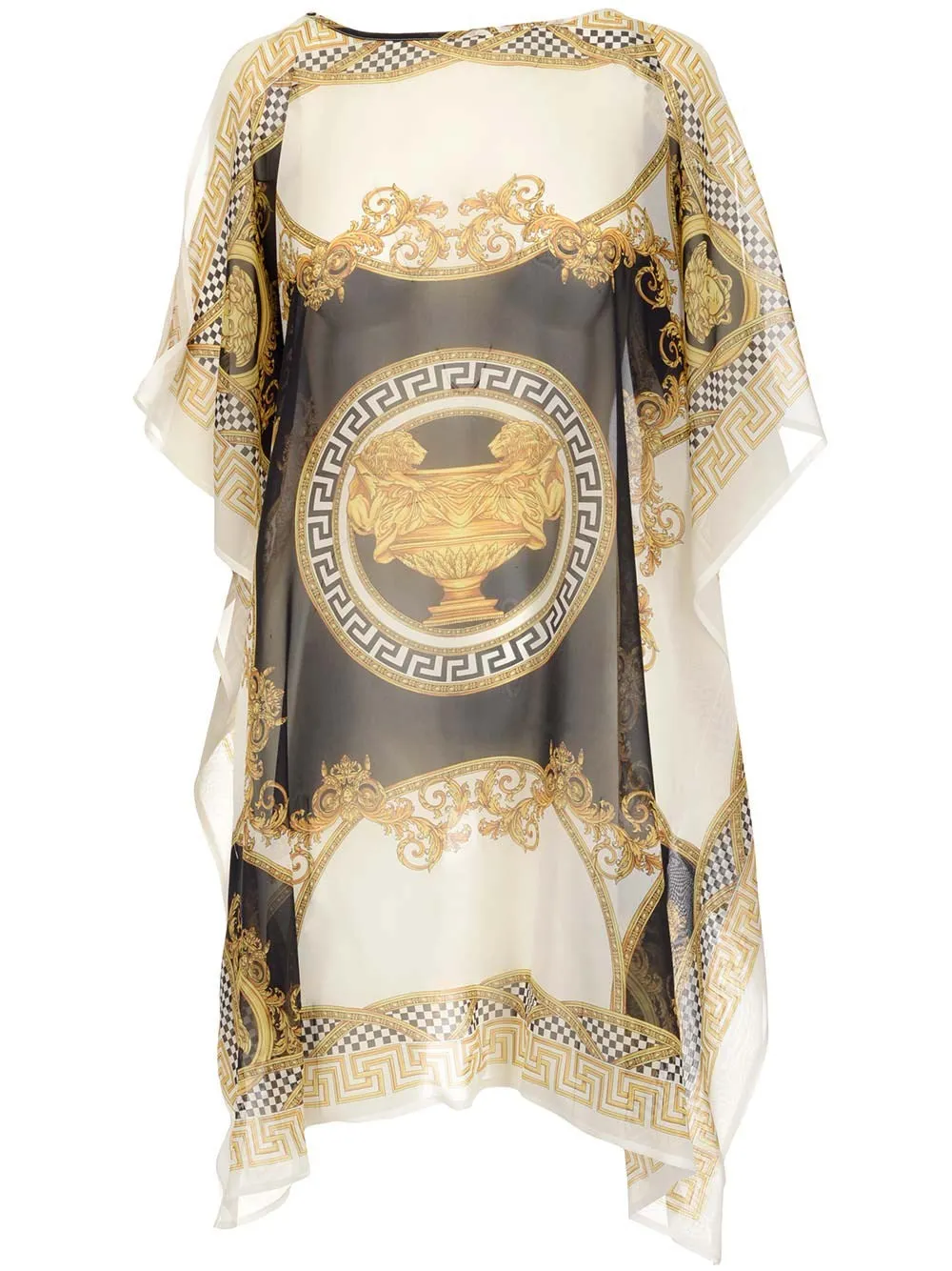Versace Barocco Print Belted Waist Mini Dress