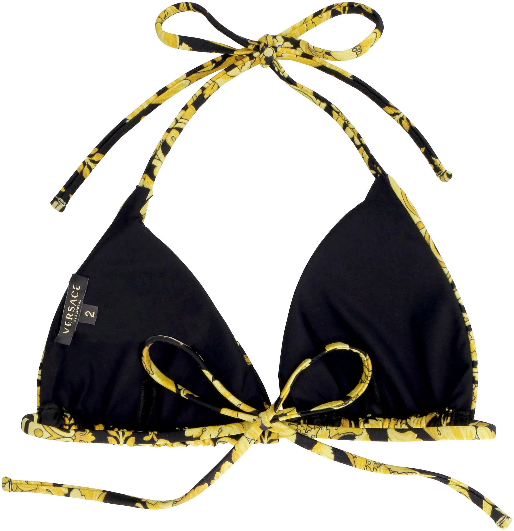 Versace Baroque Print Triangle Bikini Top