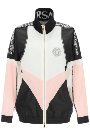 Versace Greca Logo Print Colour-Block Jacket