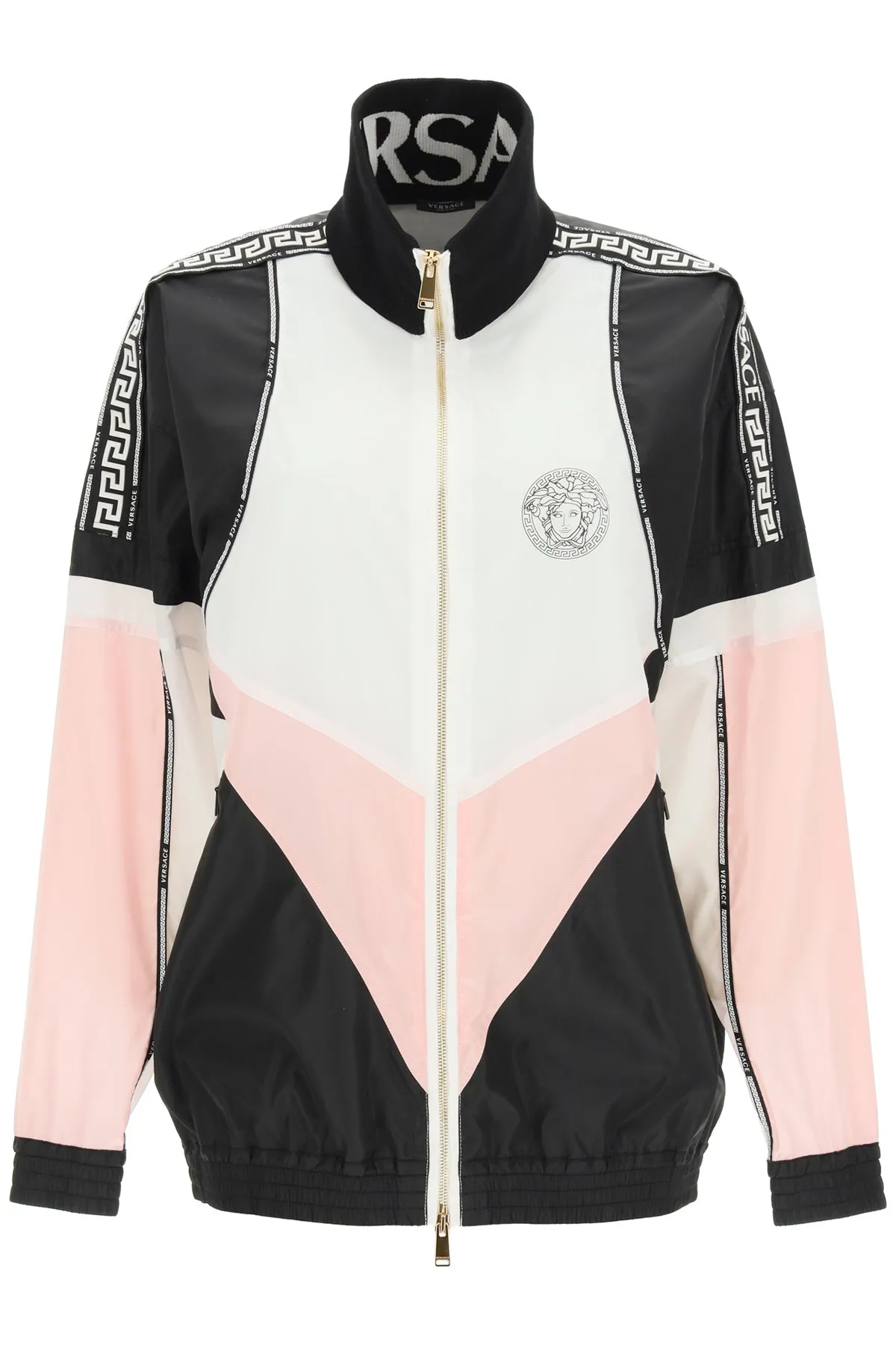 Versace Greca Logo Print Colour-Block Jacket