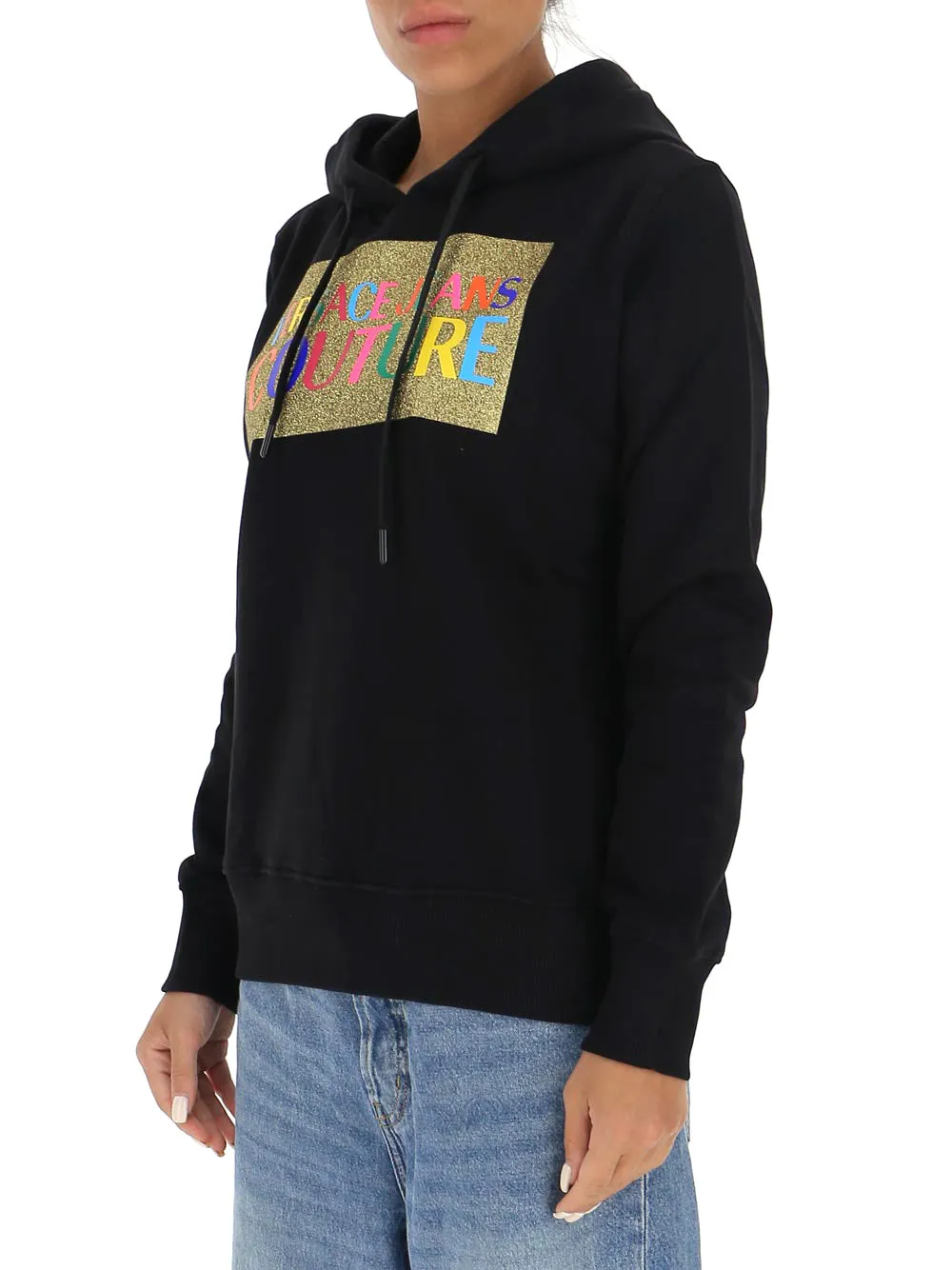 Versace Jeans Couture Logo Printed Drawstring Hoodie