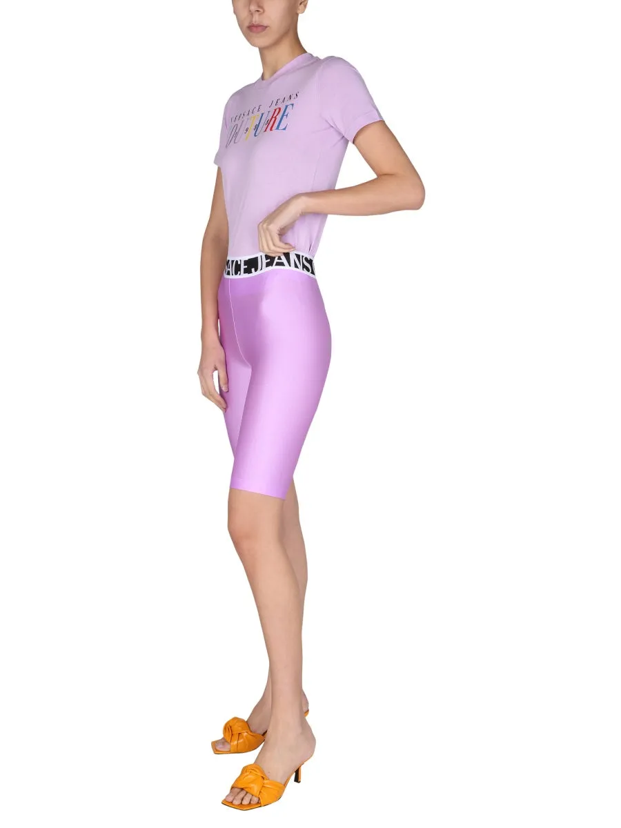 Versace Jeans Couture Logo Waistband Knee-Length Shorts