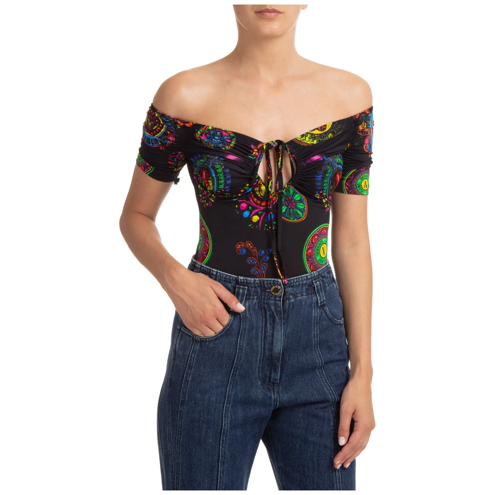 Versace Jeans Couture Printed Short-Sleeved Bodysuit